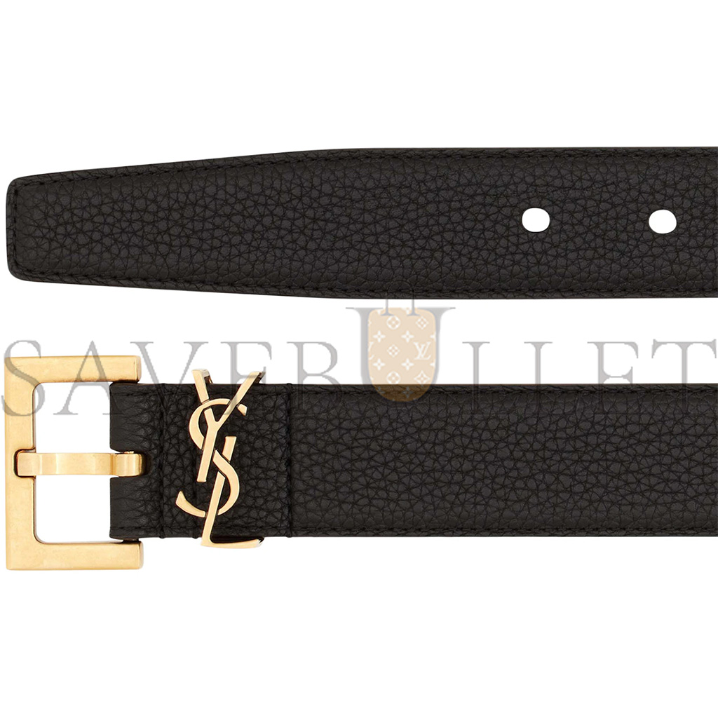 Y*L cassandre grained leather square buckle belt 634440dti0w1000